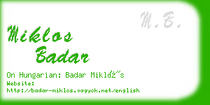 miklos badar business card